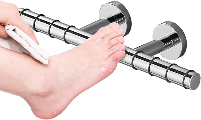Chrome Shower Foot Rest for Shaving & Leg Care by SANLIV