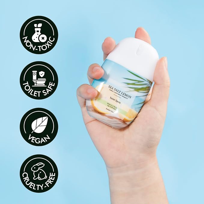 Clesh Toilet Spray Travel Size, Citrus and Sea Salt Lemon, 2 Pack, 1.7 fl oz - Image 4