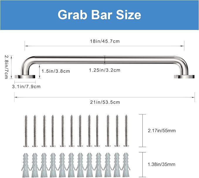 Handicap Grab Bars, 2 Pack 18 Inch Shower Grab Bar - Image 7