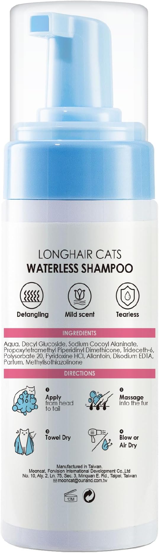 Mooncat Waterless Cat Shampoo for Longhair Cats | Licking Safe No-Rinse Dry - Image 9