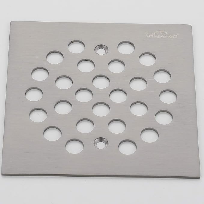 Square 4-1/4 inch Screw-in Shower Floor Drain Grate Strainer - Image 3