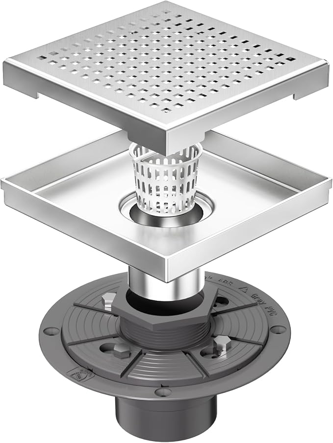 Neodrain 6-Inch Square Shower Drain by Neodrain