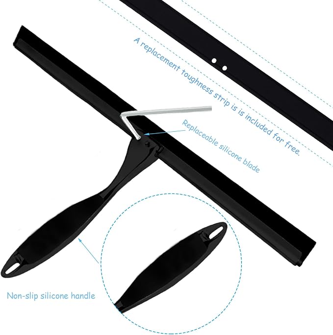 Shower Squeegee for Glass Doors, 12 Inches Bathroom Squeegee - Image 4