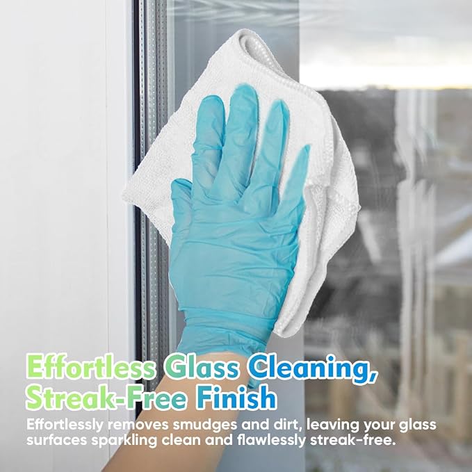 HOMEXCEL White Microfiber Cleaning Cloth 6 Pack 12.5 x 12.5 inch Microfiber - Image 3