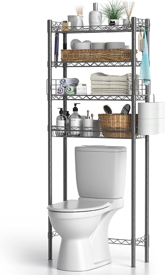 4-Tier Toilet Shelf Storage, Bathroom Organizer Shelves Over Toilet Storage by Hodonas