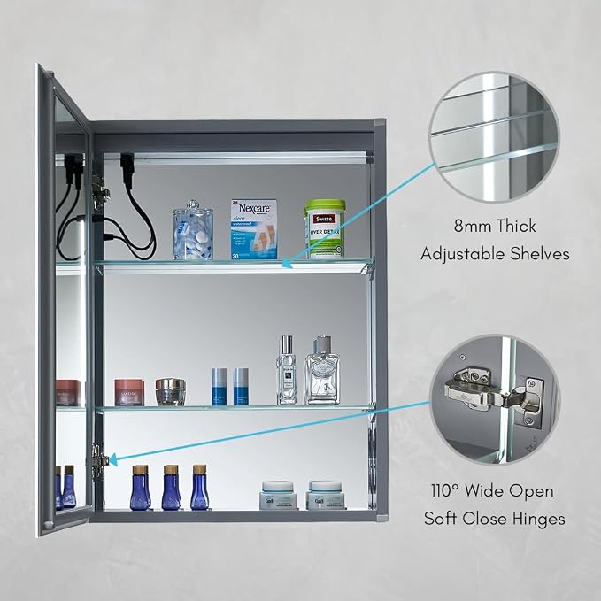 Blossom LED Lighted Medicine Cabinet Mirror - Image 4