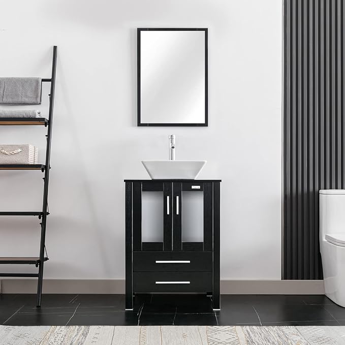 eclife 24" Modern Bathroom Vanity Sink Combo Freestanding Cabinet - Image 2