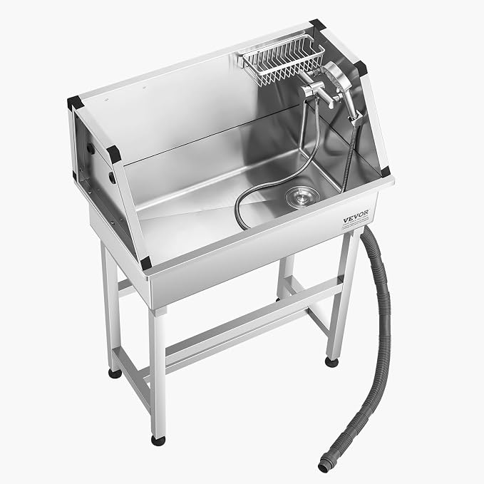VEVOR Professional Dog Washing Station, 34 Inch Stainless Steel Pet Grooming Tub - Image 11