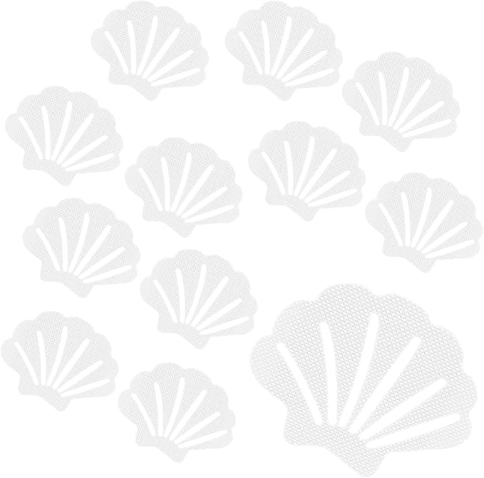 30 Pcs Non Slip Bathtub Stickers White Adhesive Decals Sea Shell Shape Shower by Coufce