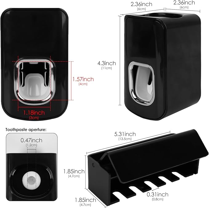 5 Slots Wall Mount Toothbrush Holder - Image 2