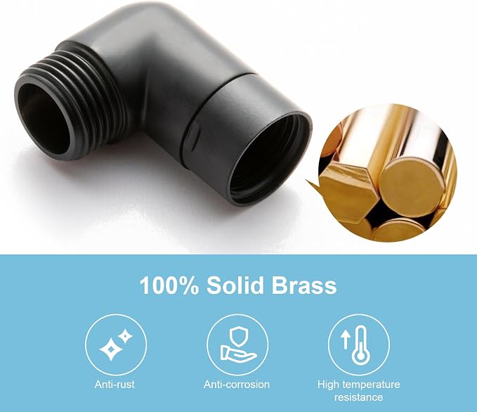 OFFO Shower Head Elbow Adapter, All Metal Handheld Shower Head Elbow Adapter - Image 4