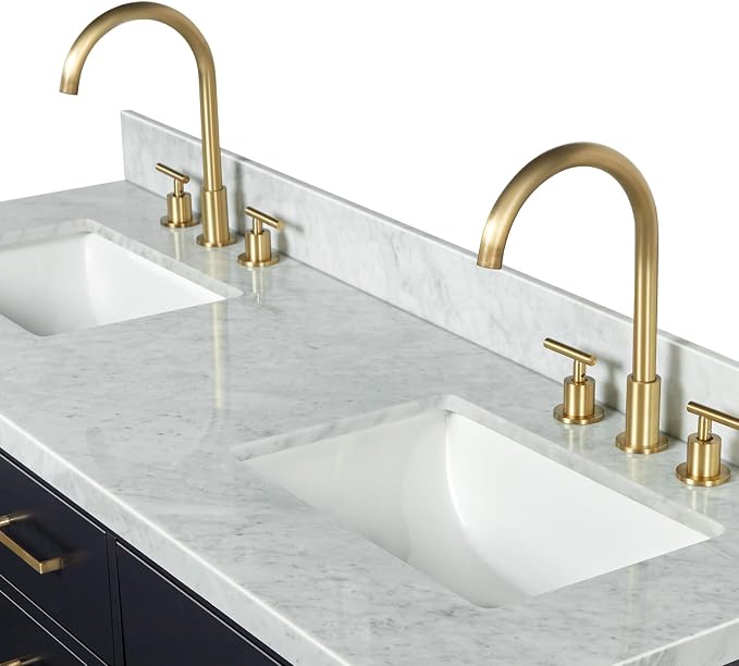 ARIEL Hepburn 73 in. Double Rectangle Sink Vanity - Image 9