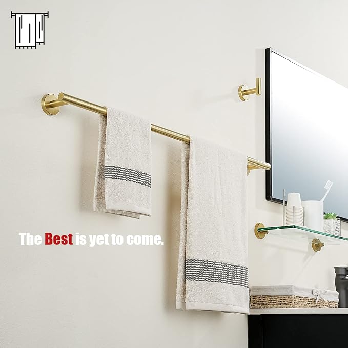 JQK Gold Towel Bar, 30 Inch 304 Stainless Steel Thicken 0.8mm Towel Rack - Image 4