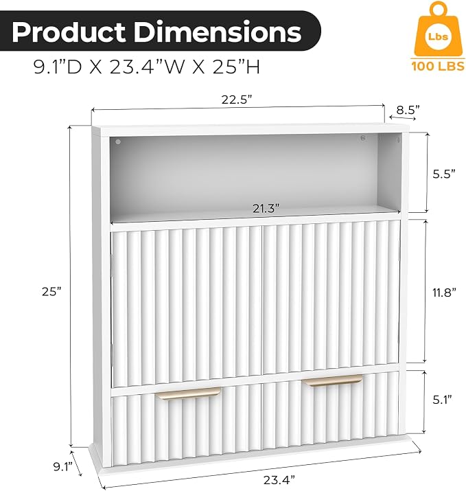 Bathroom Wall Cabinet, Wall Mounted Medicine Cabinet - Image 2