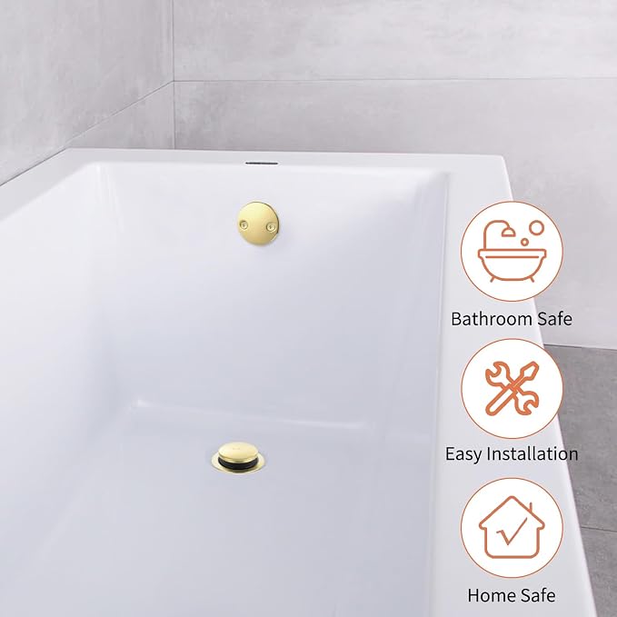 Gold Bathtub Drain Tip-Toe Tub Trim Set - Image 5