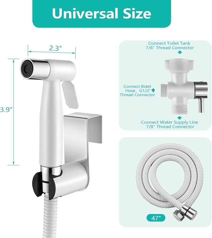 BARROCK Handheld Bidet Sprayer for Toilet, Stainless Steel Metal Made Baby - Image 7