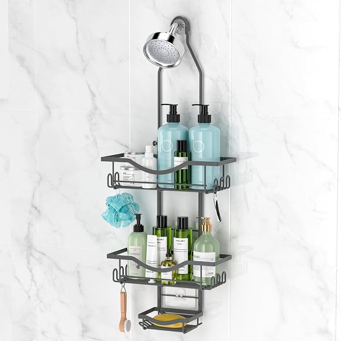 REINHARDT Shower Caddy Hanging Adjustable, Extended Length Rustproof Shower by REINHARDT