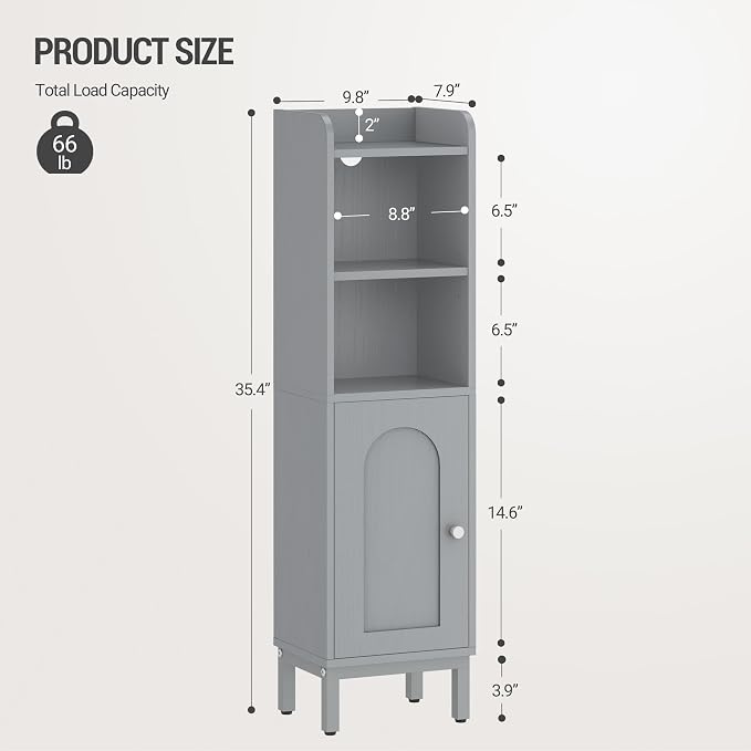 Bathroom Storage Cabinet, Small Corner Floor Cabinet - Image 2