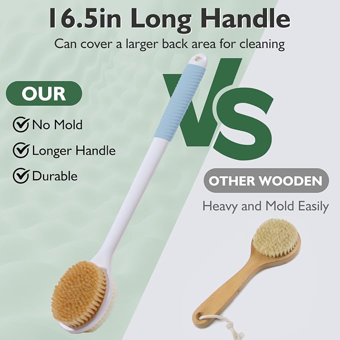 VANZAVANZU 17 Inch Anti-Slip Long Handle Back Scrubber - Image 4