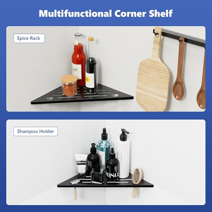 lives Corner Shower Shelf 10" Slot Design Recessed Shower Shelves - Image 6
