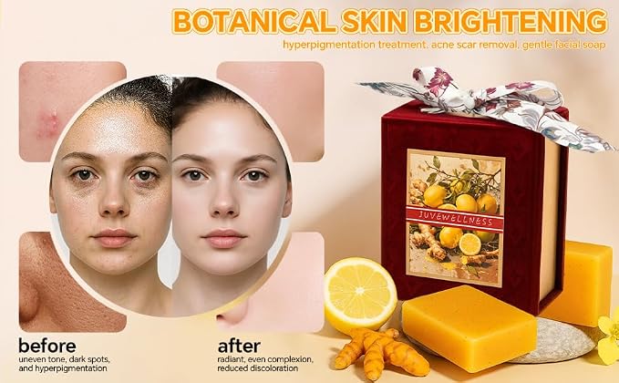 Natural Turmeric & Lemon Soap for Even Skin Tone, Acne-Prone Skin Care - Image 9
