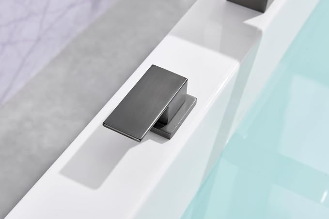 SITGES Minimalist Square-Shaped Bathtub Faucet, 2-Handle Widespread Roman Tub - Image 3
