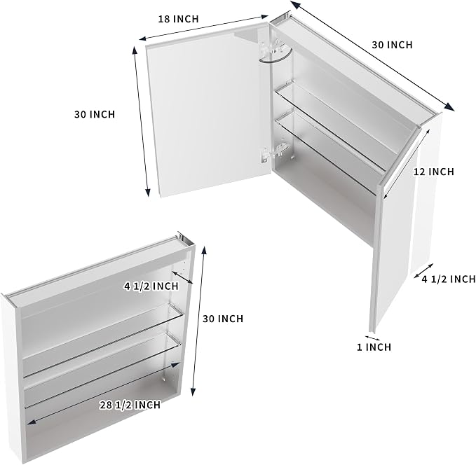 GroGro LED Lighted Bathroom Medicine Cabinet - Image 2