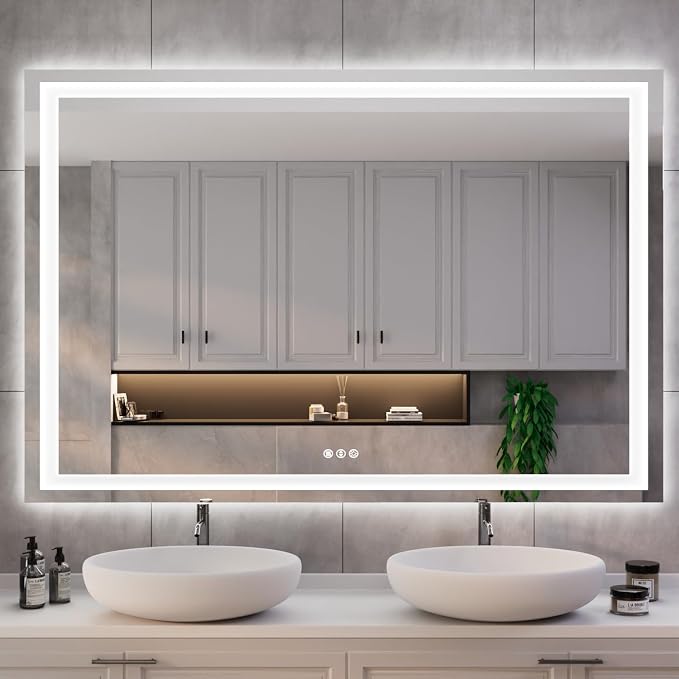 ISKM 51'' x 40'' LED Mirror for Bathroom Lighted Vanity Mirror for Wall Front by ISKM-IStillKeepMovin