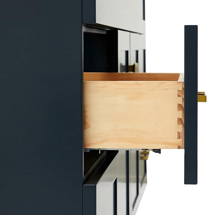 ARIEL Hamlet 67" Midnight Blue Bathroom Vanity, 1.5" Edge Italian Carrara - Image 7