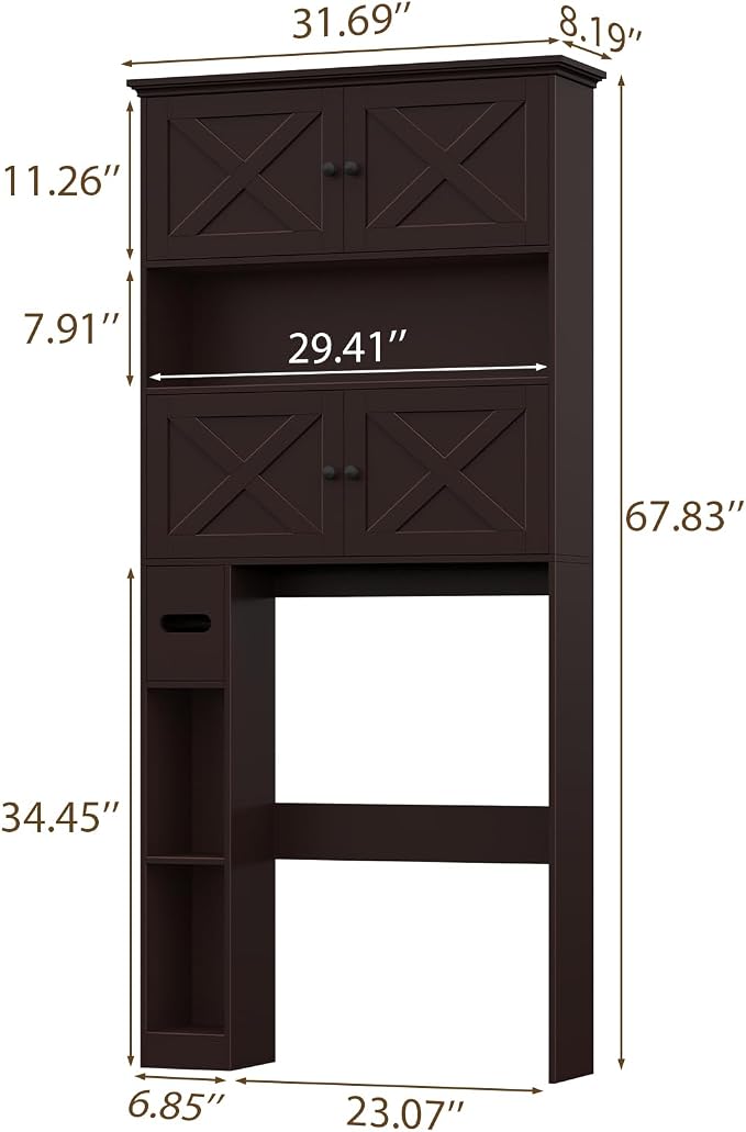 Over The Toilet Storage Cabinet, Farmhouse Storage Cabinet Over Toilet - Image 2