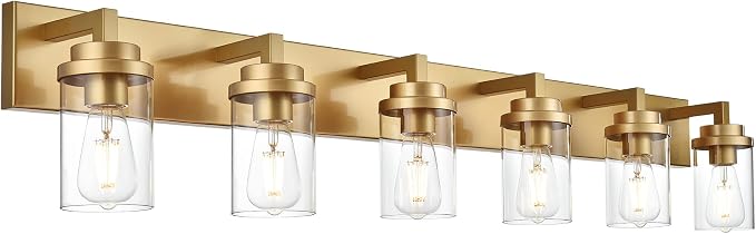 MELUCEE 6-Light Vanity Lights for Bathroom 45.3 Inches Length, Modern Bathroom by MELUCEE