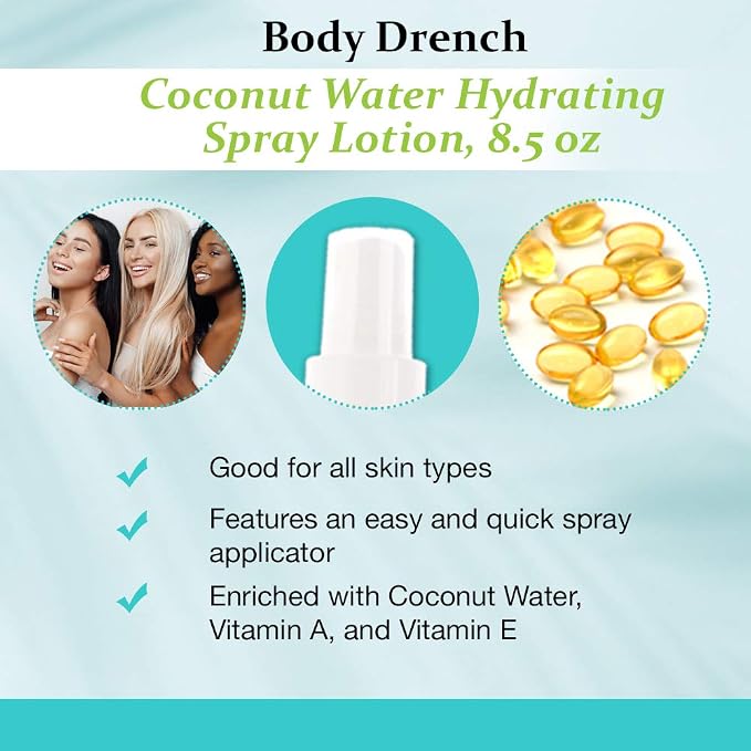 Body Drench Coconut Water Hydrating Spray Lotion - Image 3
