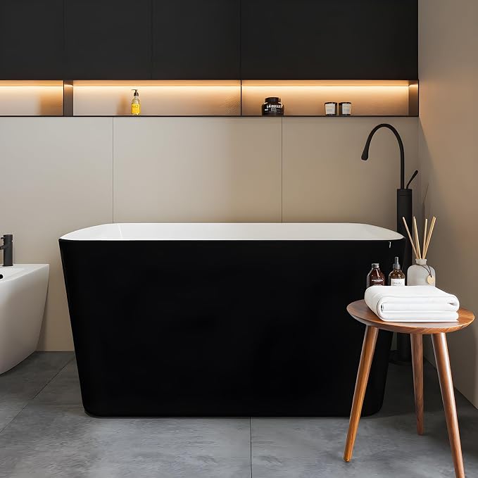 49‘’ GarveeHome Acrylic Freestanding Bathtub, Deep Soaking Stand Alone Tub by GarveeHome