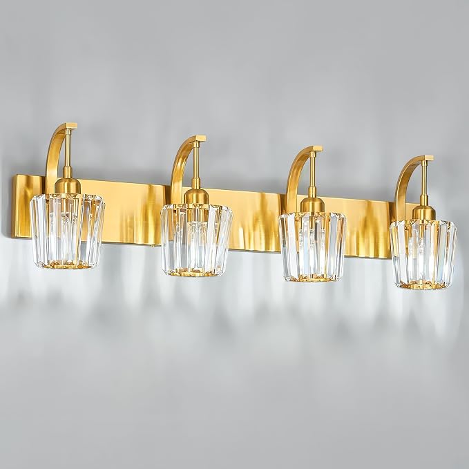 Modern Bathroom Vanity Light, 4-Light Gold Wall Sconce - Image 8