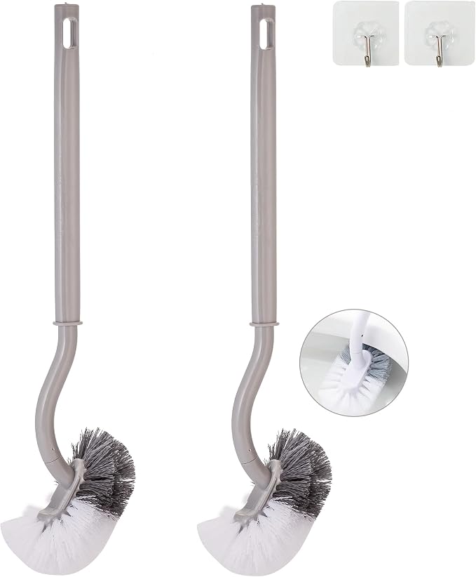 2 Pack Curved Toilet Bowl Brush Without Holder by Ryhiac