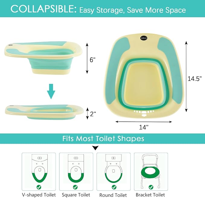 Sitz Bath, Portable Sitz Bath for Toilet Seat, Sitz Bath for Hemorrhoids - Image 2