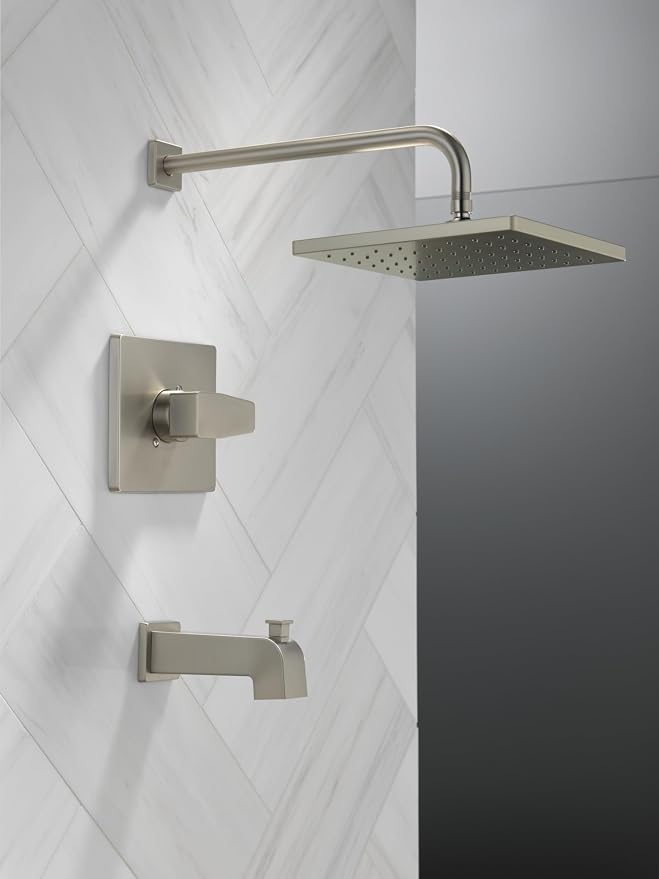 Delta Faucet Modern Raincan Square Single-Function Tub and Shower Trim Kit - Image 2
