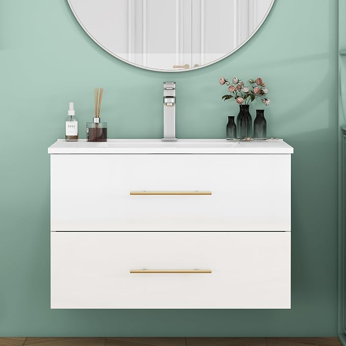 32" Wall Mounted Bathroom Vanity - Image 4