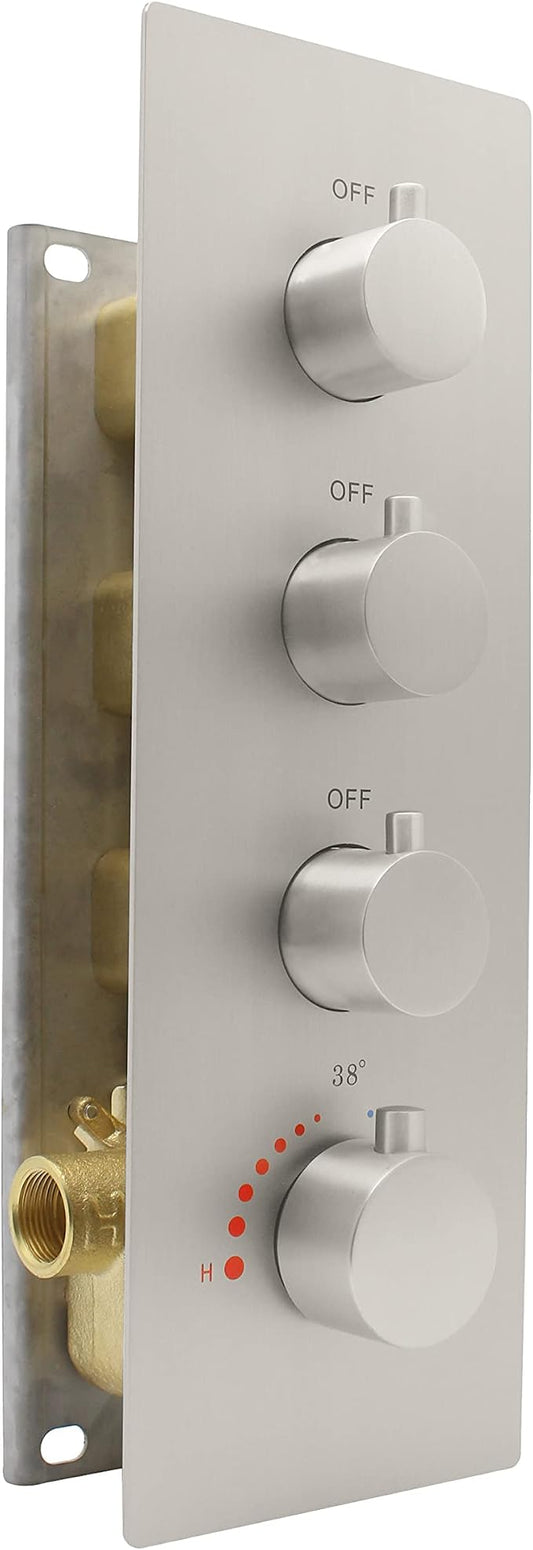 HOMEDEC 3 Way Shower Diverter Valve, 3 Outlets Multi Function Thermostatic by HOMEDEC