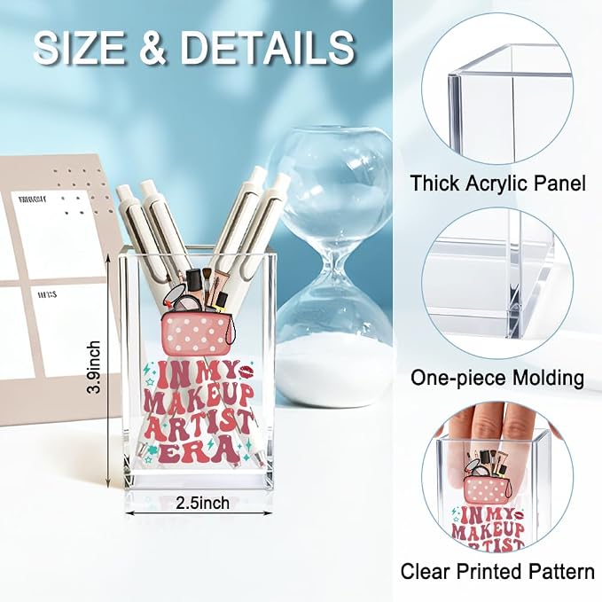 In My Makeup Artist Era Acrylic Cosmetic Holder, Funny Makeup Brush Holder Gifts - Image 2