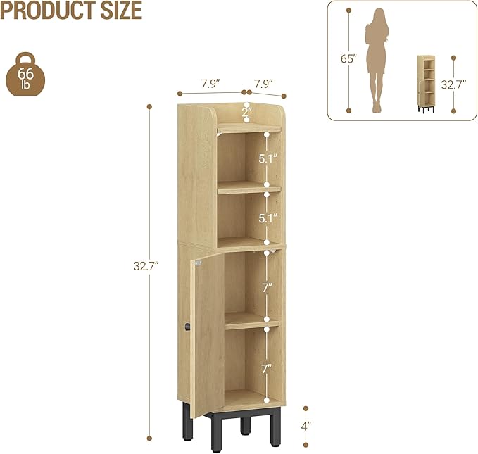 Bathroom Storage Cabinet, Small Corner Floor Cabinet - Image 2