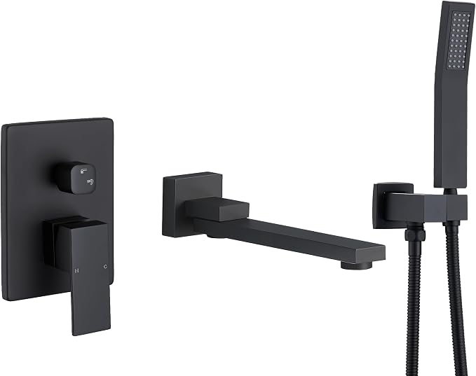 DASAN Swiveling Wall Mount Tub Filler Faucet Set by Dasan