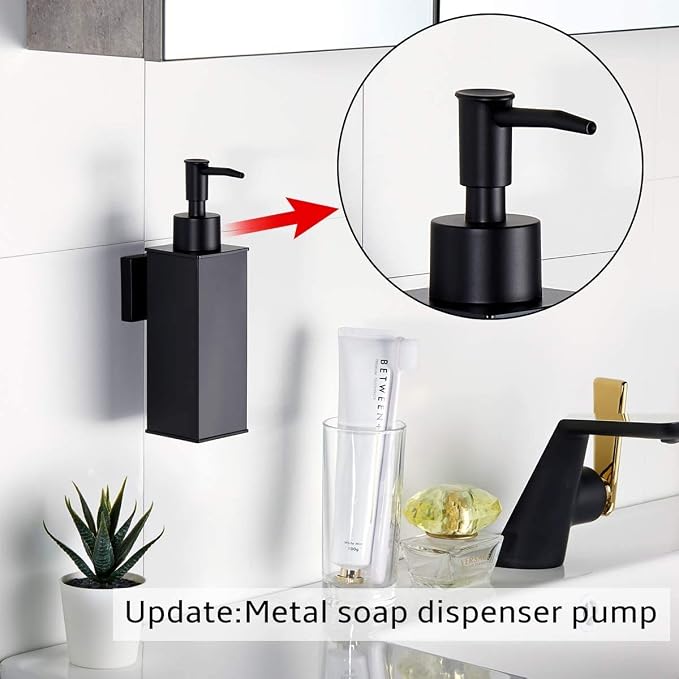BGL Soap Dispenser Stainless Steel 304 Wall Mount Black Liquid and Soap - Image 4