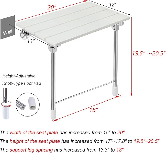 Folding Wall Mounted Shower Seat - Image 3