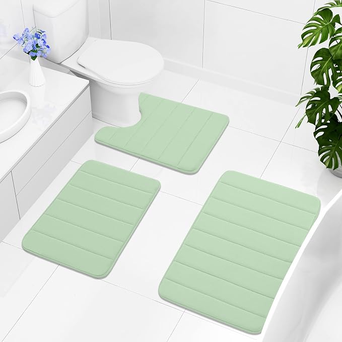 Buganda Memory Foam Bath Mat, Ultra Soft and Non-Slip Bathroom Rugs, Water - Image 8