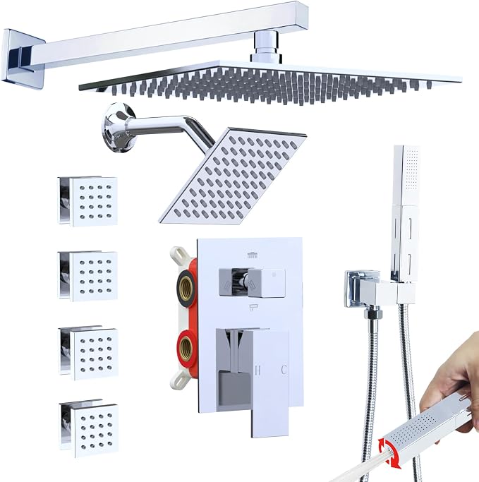 Enga Shower Faucet Set, Dual Shower Head System by Enga