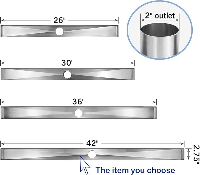 Linear Shower Drain 42", Brushed Floor Drain - Image 8