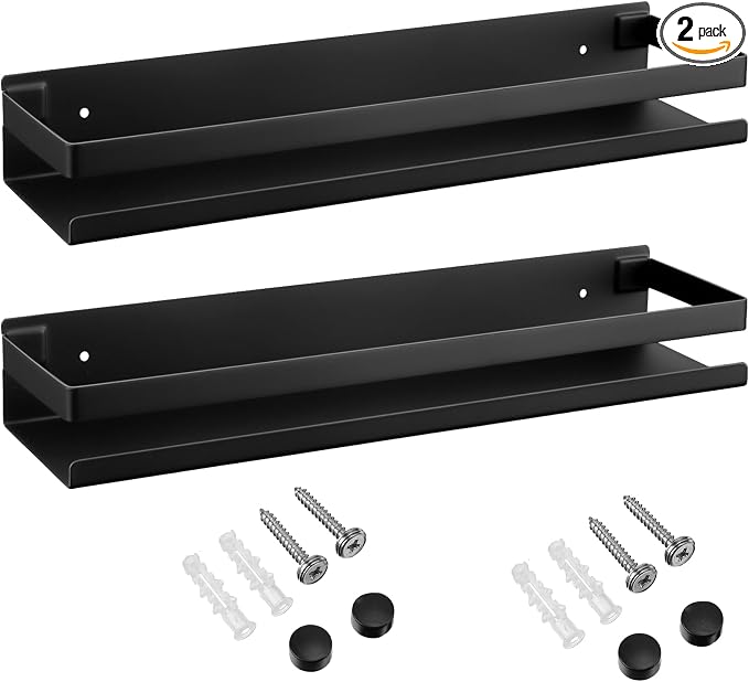 Lallisa 2 Pieces Stainless Steel Shelf Bathroom Shower Floating Shelves Wall by Lallisa