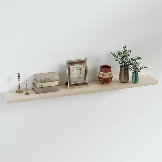 SAUMONIERES Floating Shelves 8 Inch Deep Solid Wood Wide Wall Shelf Set of 1 by Saumonieres