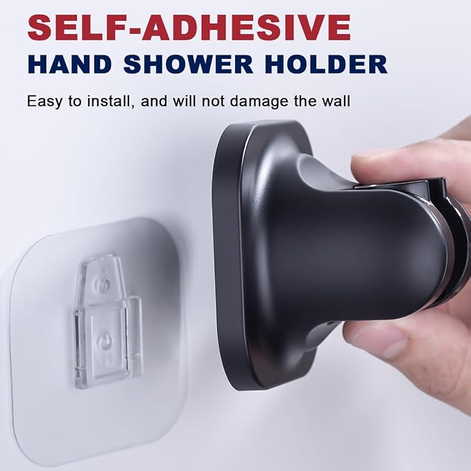 Handheld Shower Head Holder, Adhesive Showerhead Bracket, Angle Adjustable - Image 4